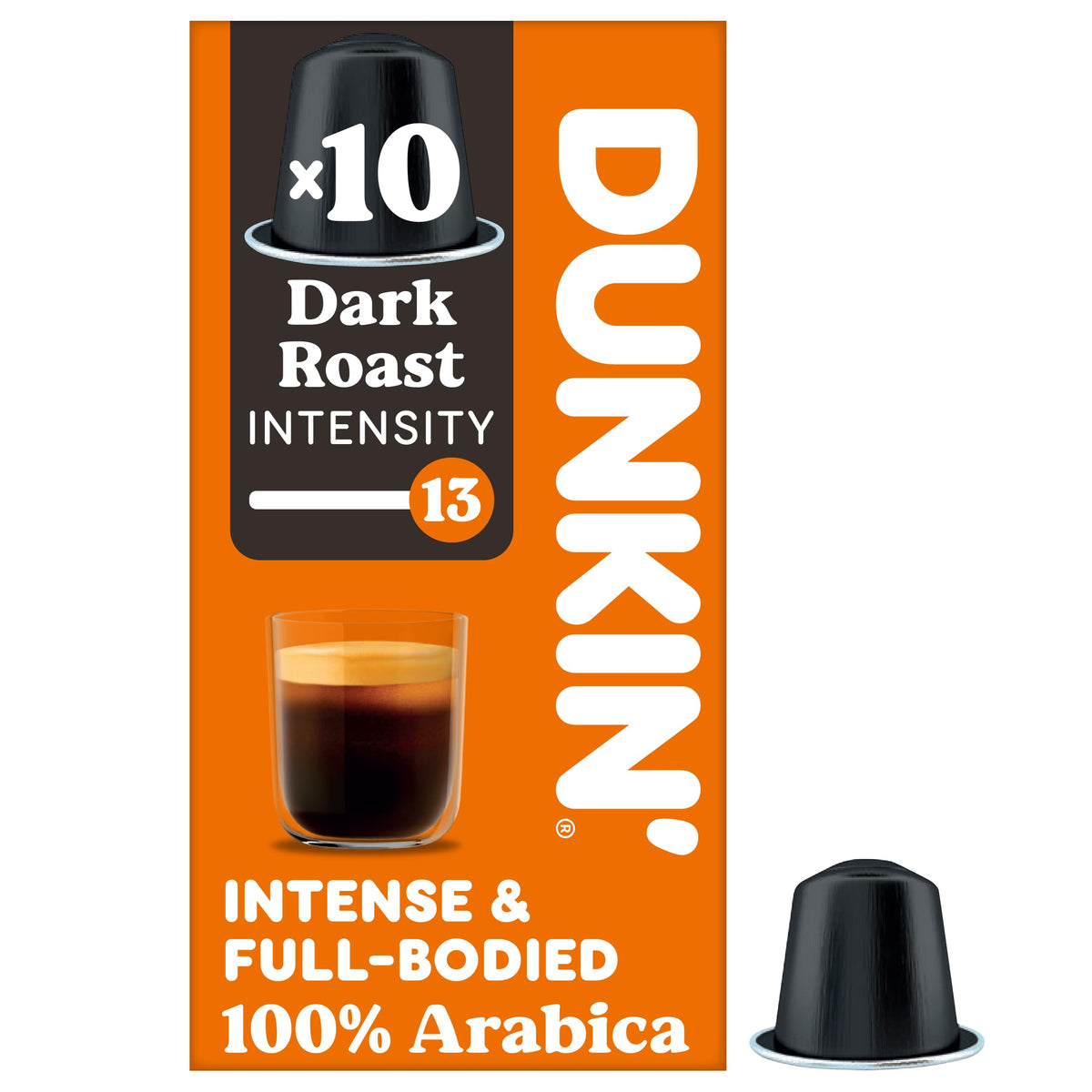 Dunkin' Dark Roast Coffee Capsules - 10 Count | Intensity 13 | 100% Arabica 1
