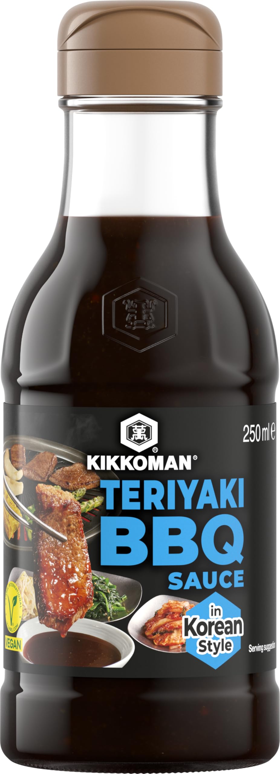 Kikkoman Teriyaki Garlic Sauce 250ml & Korean BBQ Sauce 250ml Gift Set with Tea Towel