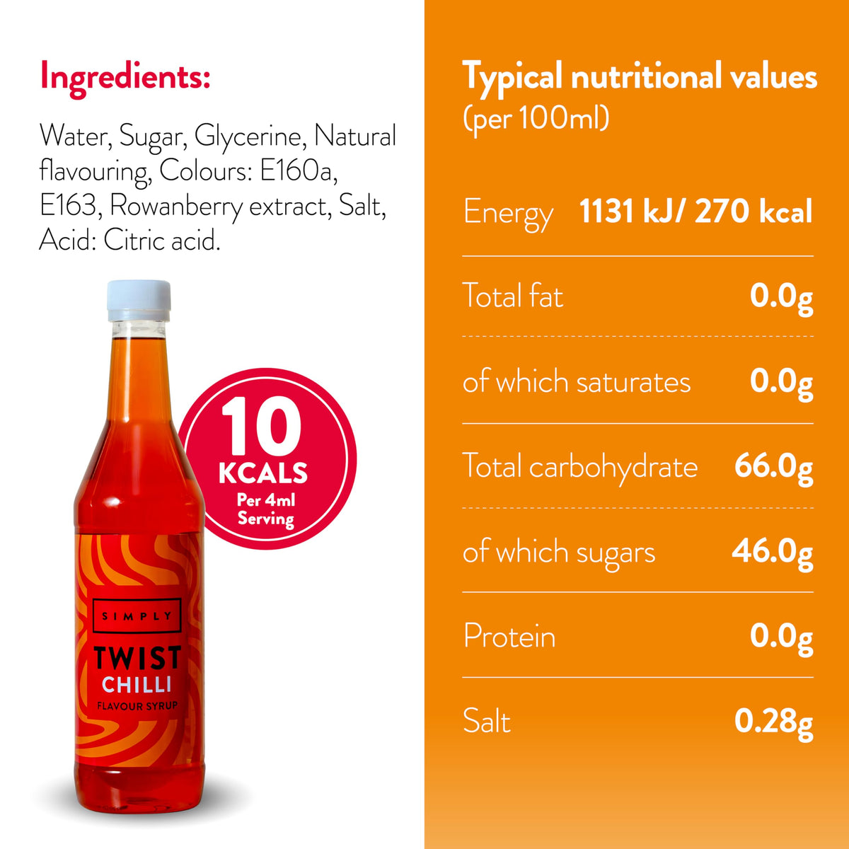 Simply Chilli Flavour Coffee Syrup - 485ml 3