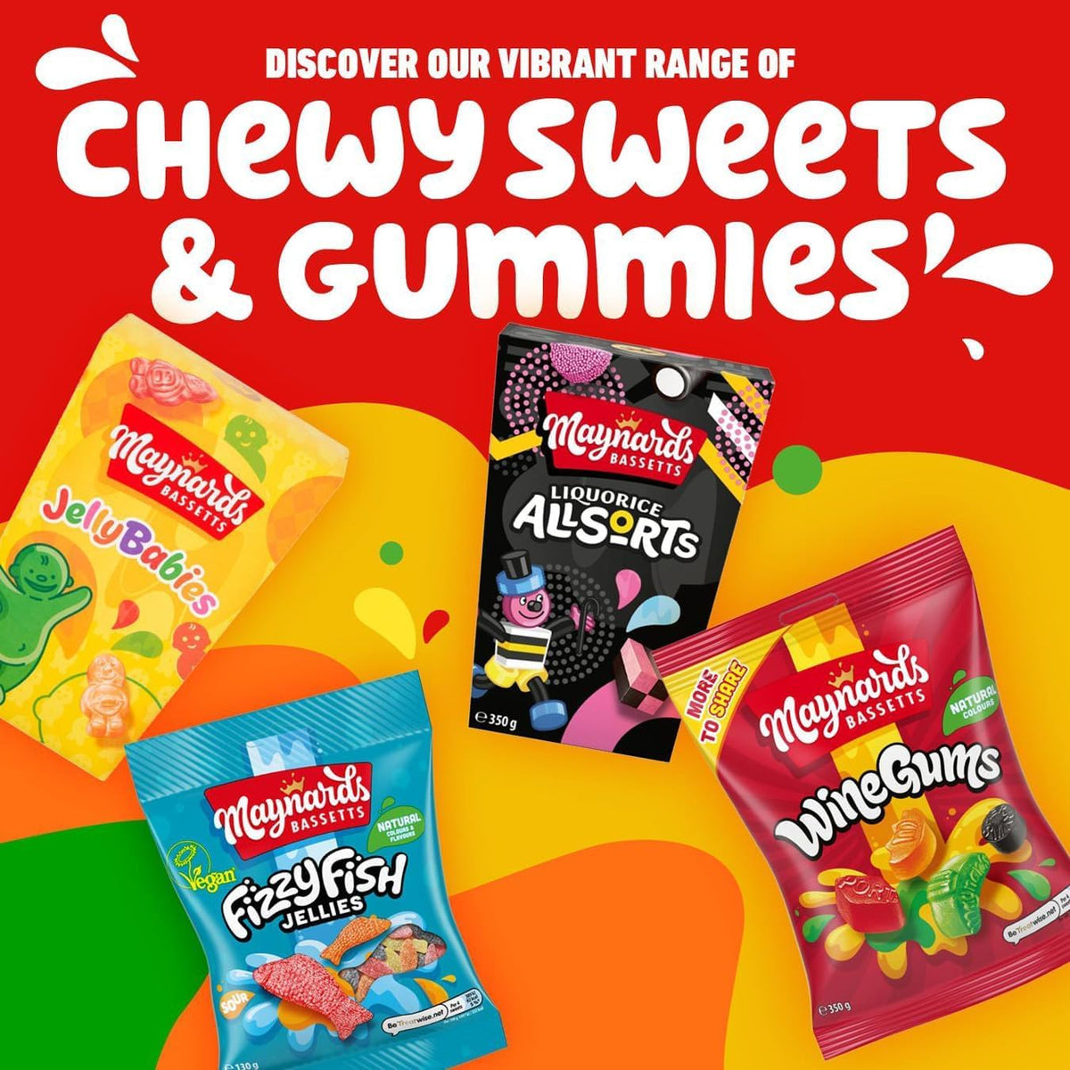 Maynards Bassetts Wine Gums - Fruity Chewy Sweets | 1 kg Bag 6