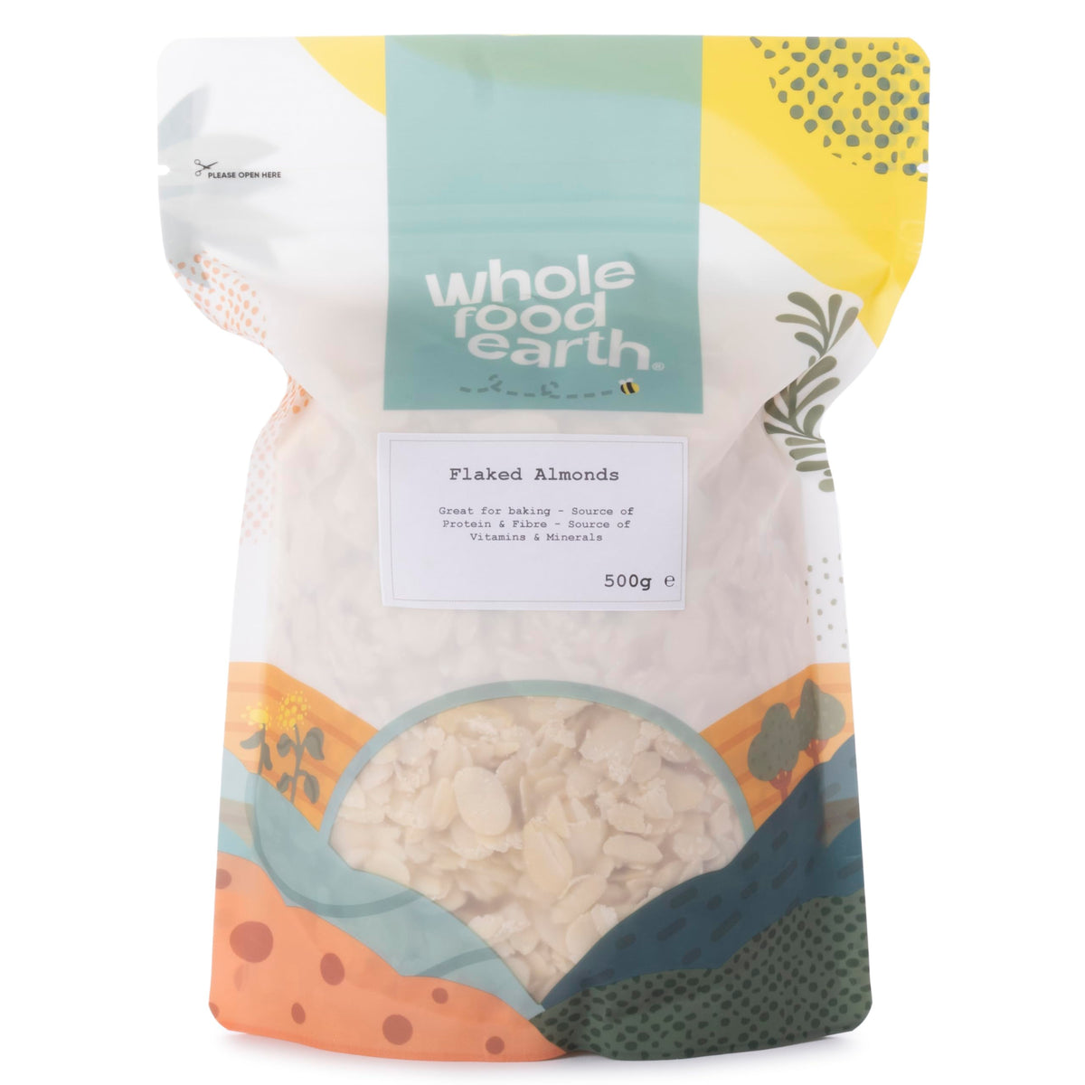 Wholefood Earth Flaked Almonds - High Fibre | GMO Free | 500g