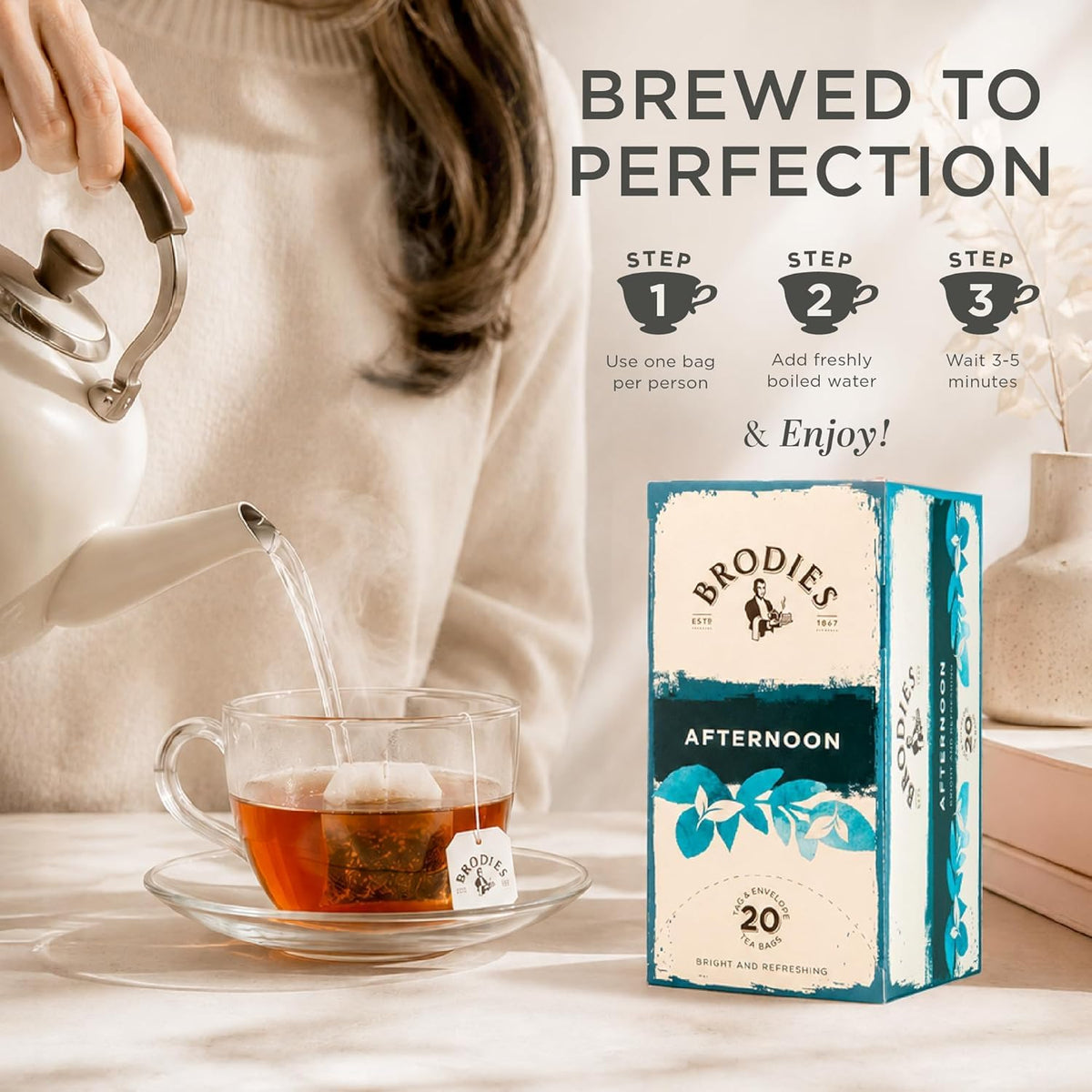 Brodies Afternoon Tea - 6 Boxes of 20 Tea Bags (120 Total) 4