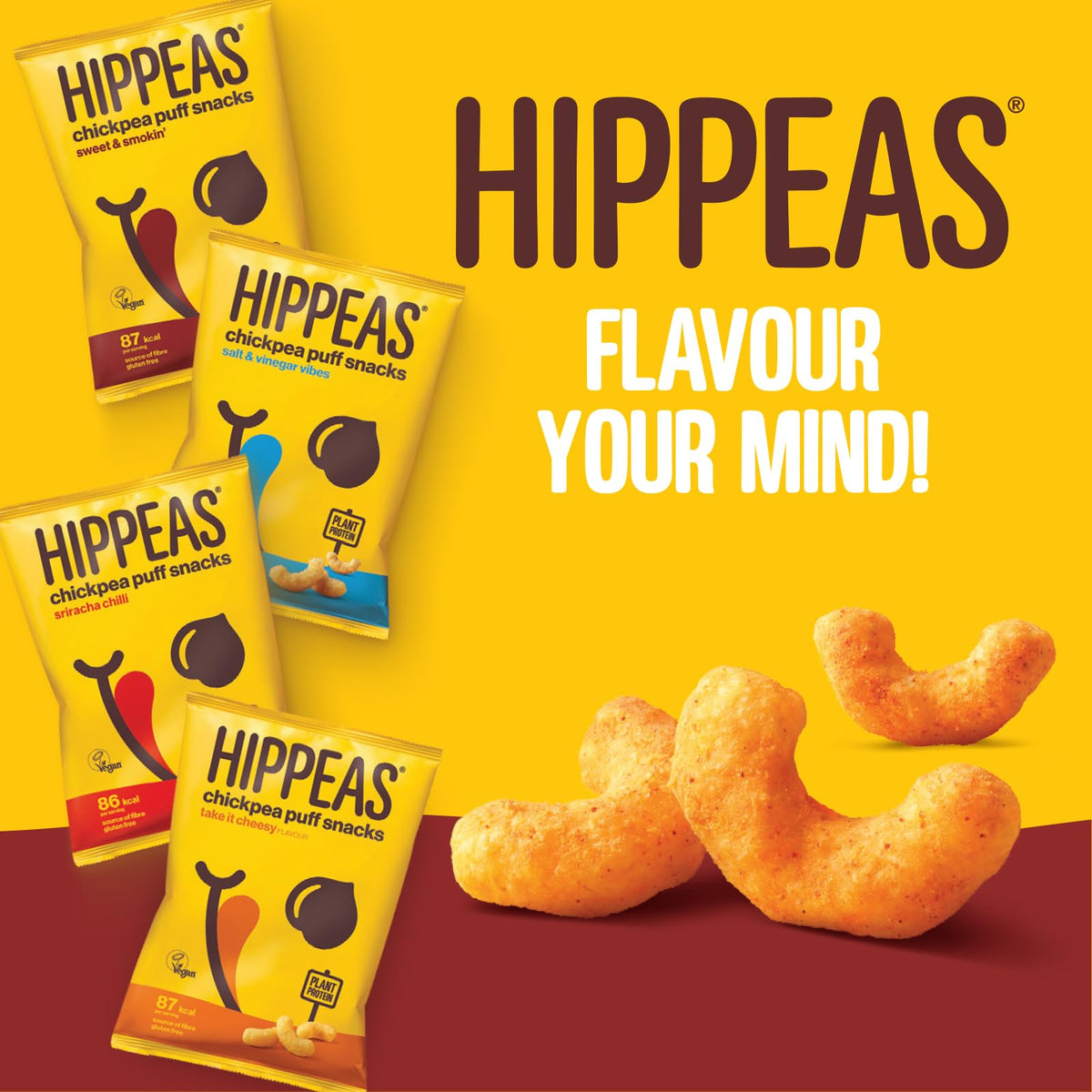 Hippeas Cheese Flavoured Chickpea Puffs Multipack - 10 x 78g Sharing Bags