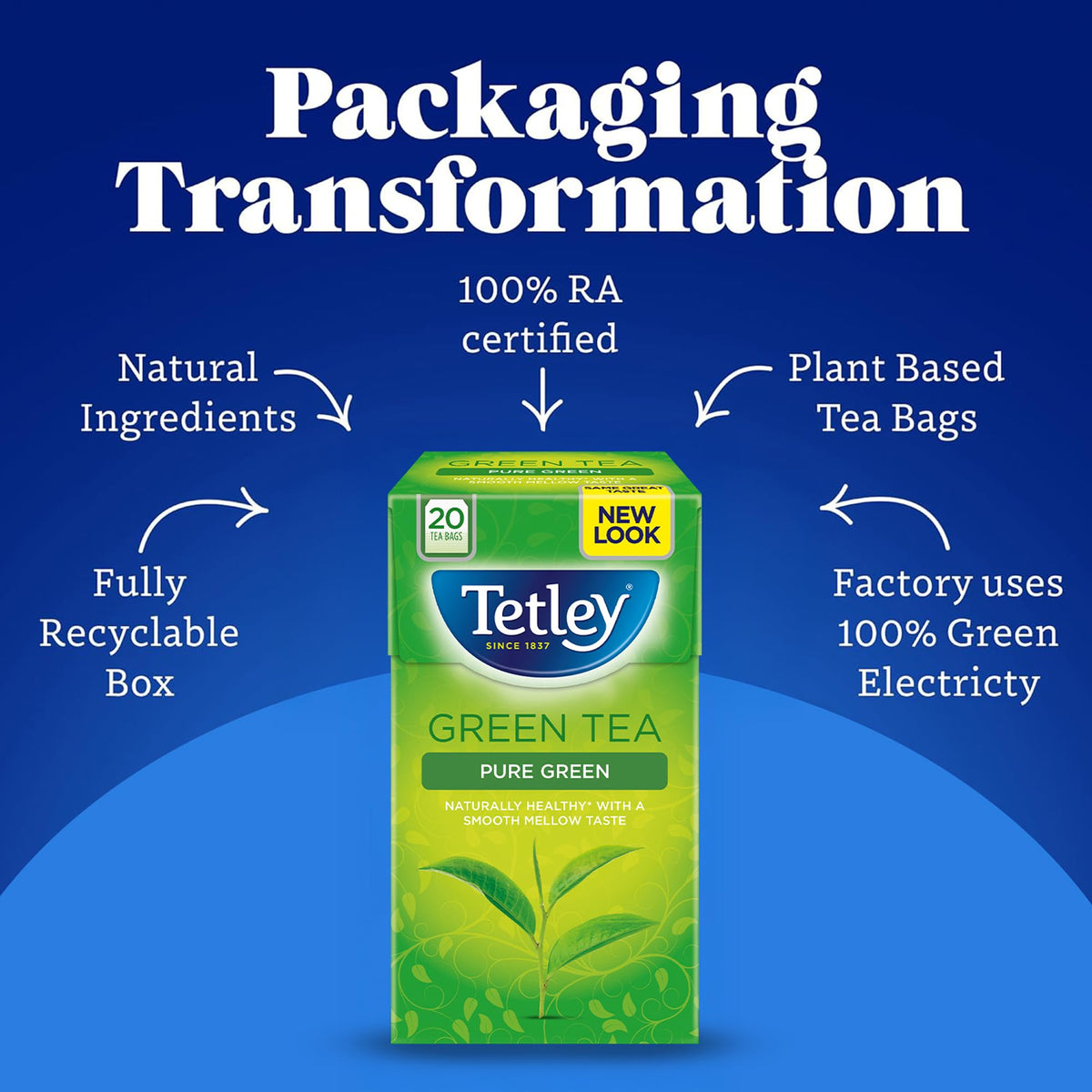 Tetley Pure Green Tea - 20 Tea Bags | 50g | Antioxidant-Rich 4