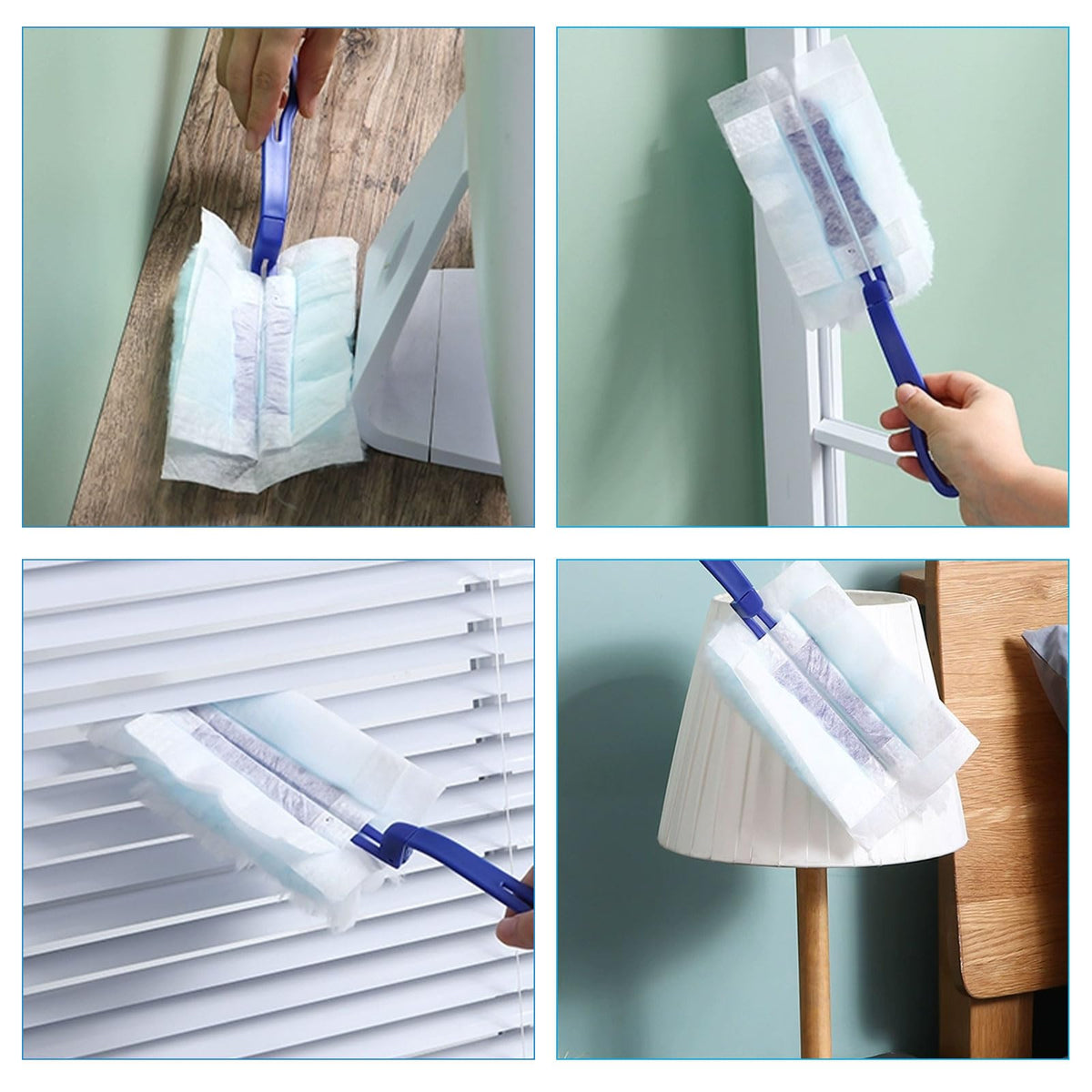 ASelected Fluffy Duster Refills - 30 Pcs with 1 Handle | Traps Dust Effectively | Blue 6