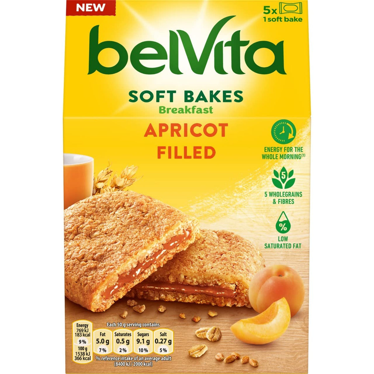 Belvita Soft Bakes Breakfast Biscuits with Apricot - Pack of 4