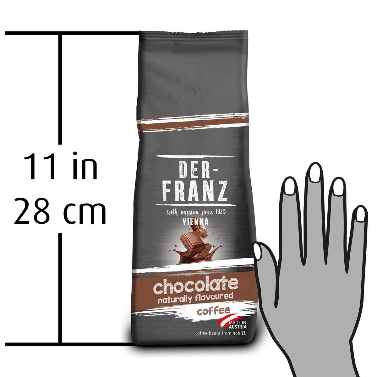Der-Franz Chocolate Flavoured Whole Coffee Beans - 3 x 500g Pack | UTZ Certified | Intensity 3/5 7