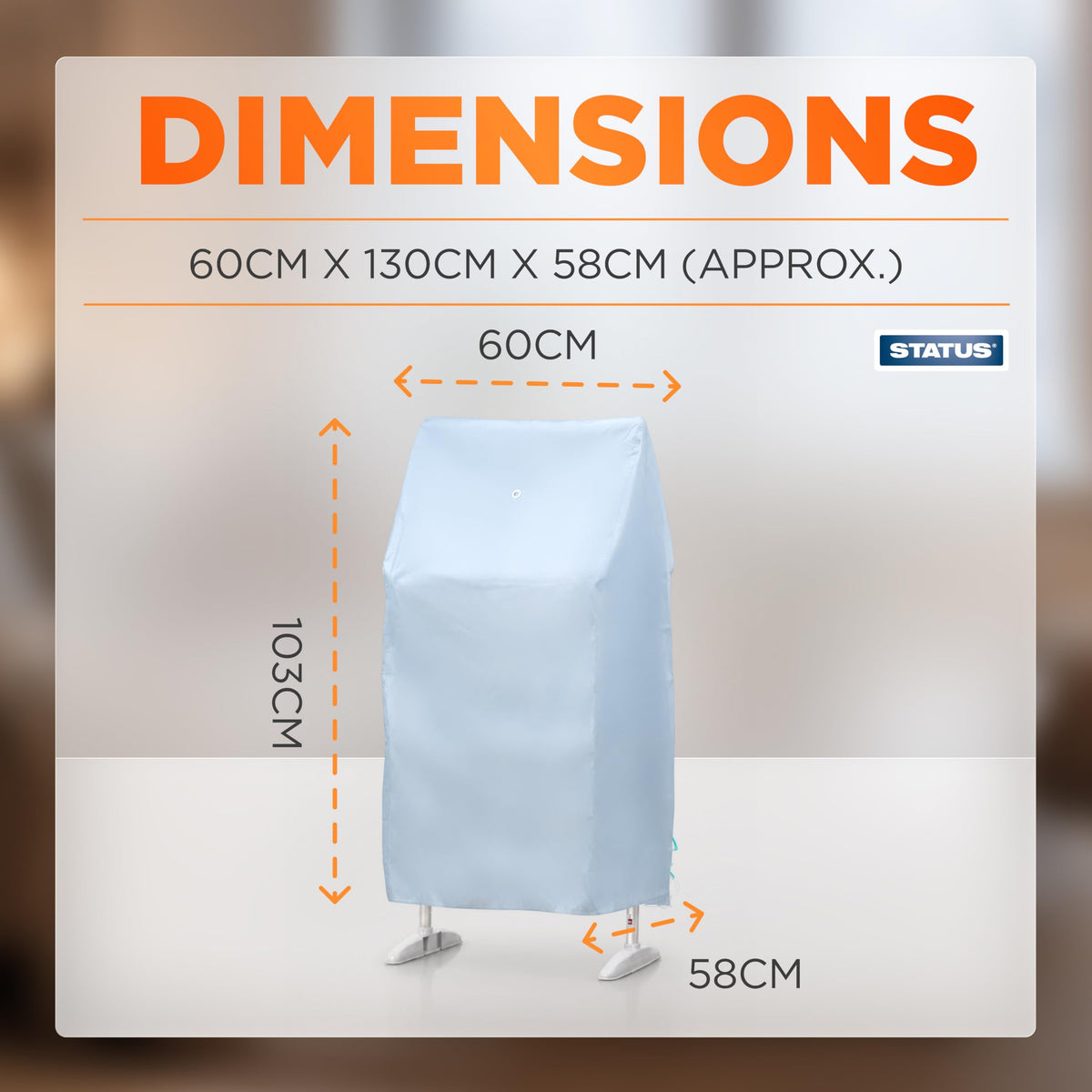Status 3 Tier Heated Clothes Airer Cover - Boosts Drying Speed | Breathable | Folds Flat