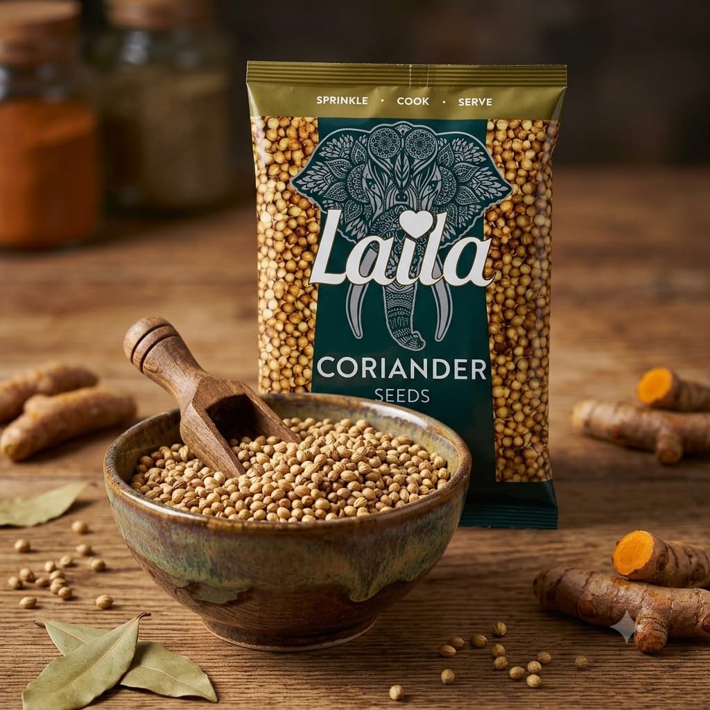Laila Coriander Seeds - Whole Aromatic Spice for Cooking, 50 g
