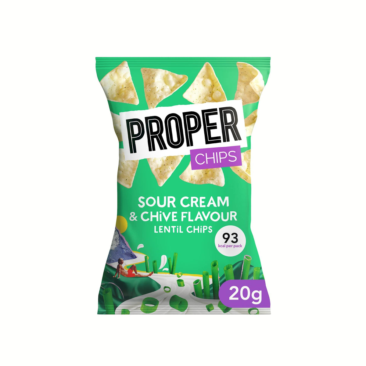 PROPER Lentil Chips Sour Cream & Chives Multipack - Vegan & Gluten Free | 24 Count