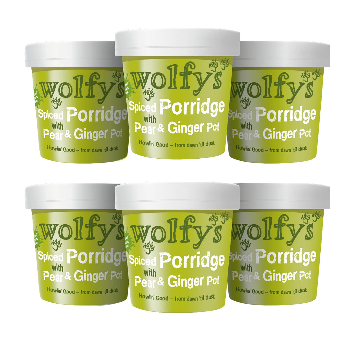 Wolfy's Spiced Porridge with Pear and Ginger Jam - 92g Pots (Pack of 6) 1