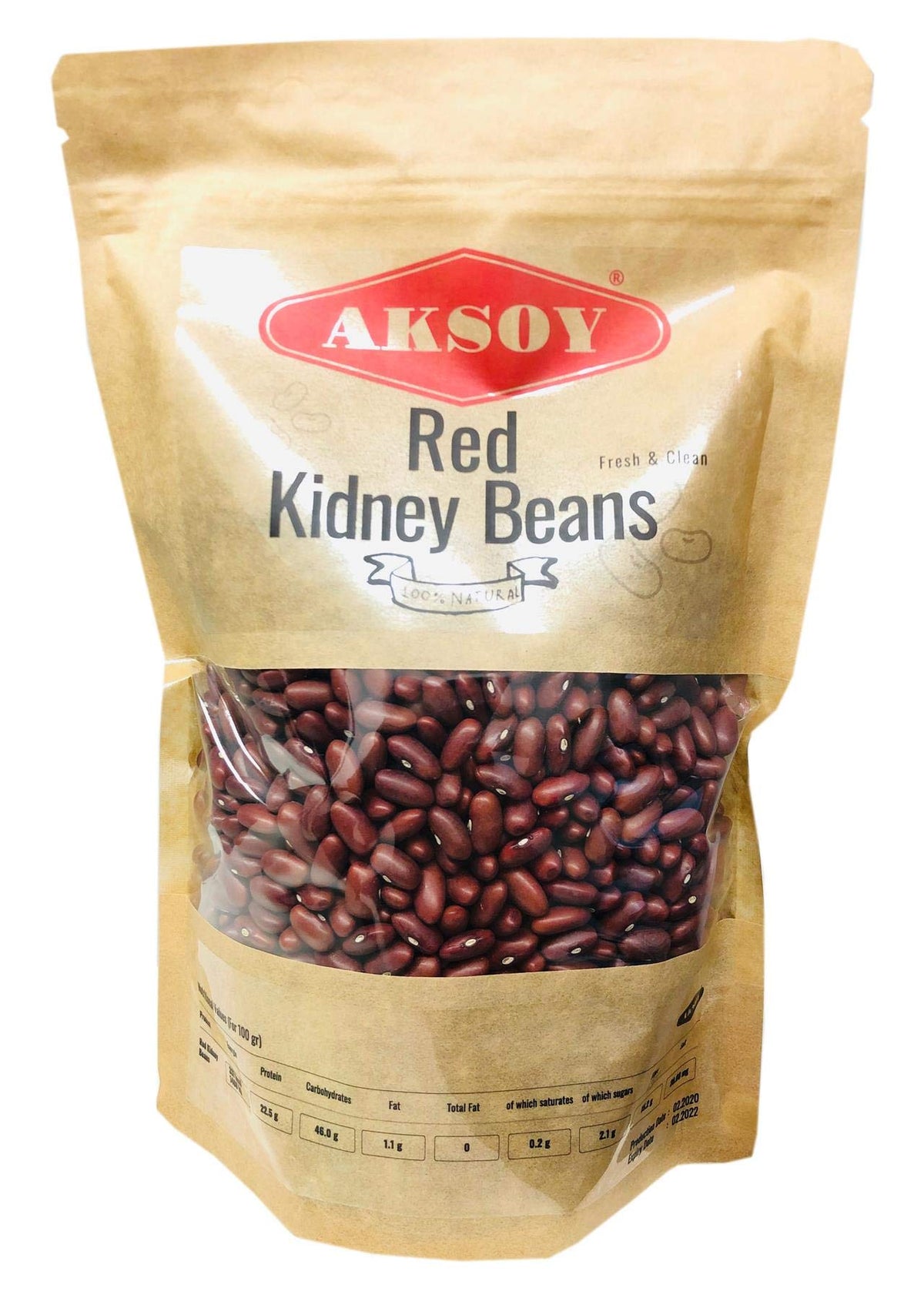 AKSOY Red Kidney Beans - 1.25kg Bag | Rich in Protein & Fiber | Low Fat, Whole Beans