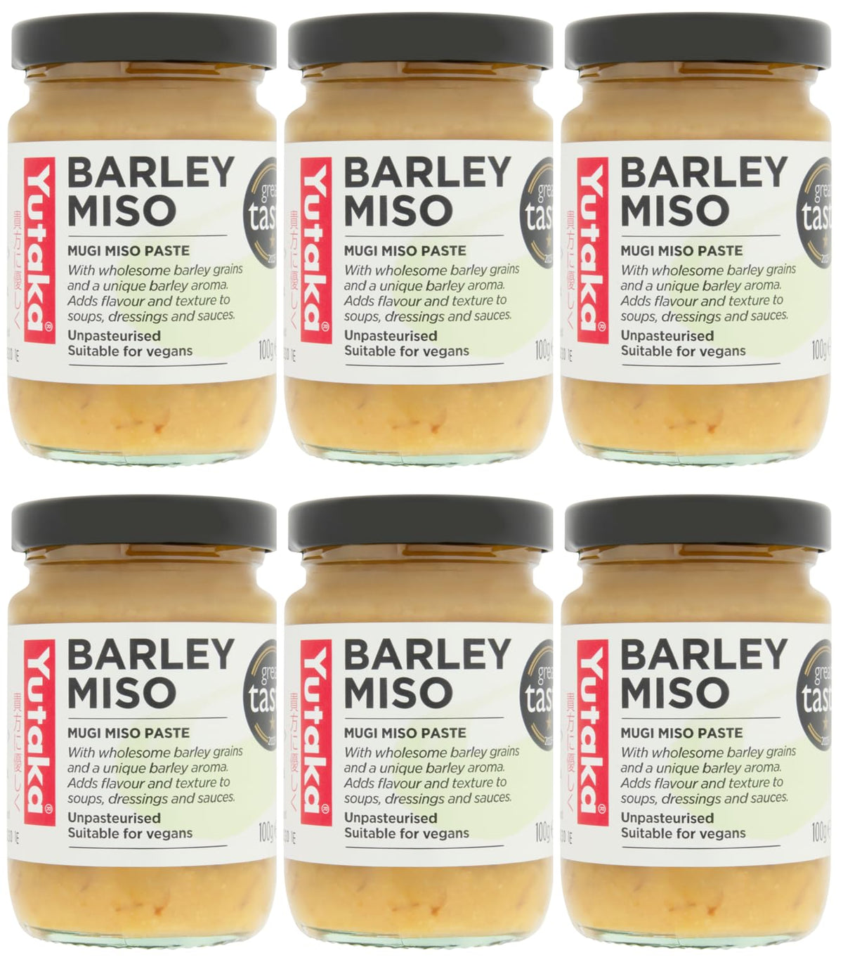 Yutaka Barley Miso Paste - 100g (Pack of 6) | Traditional Japanese Miso | Savory Umami Flavor