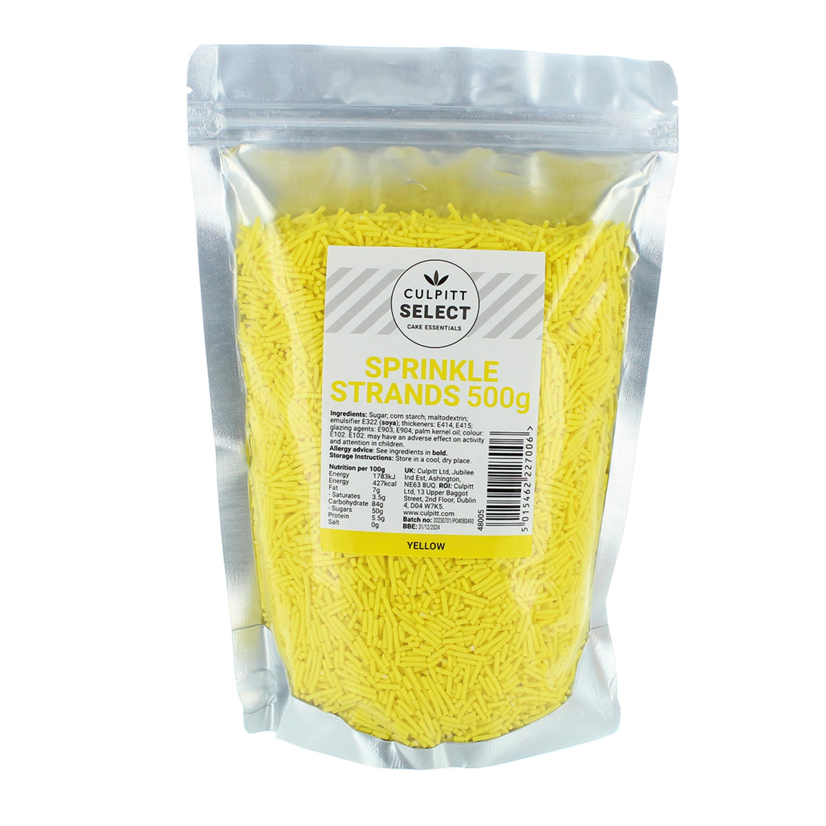 Culpitt Select Yellow Sugar Strand Sprinkles - 500g Pouch | Edible Decorations | Baking & Desserts 3