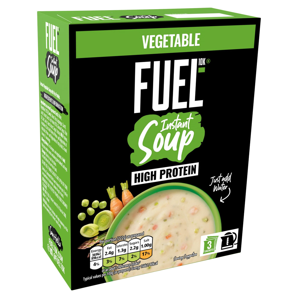 FUEL10K High Protein Vegetable Instant Soup Mix - 27 Sachets | 65g Sachets | Ready in Minutes 3