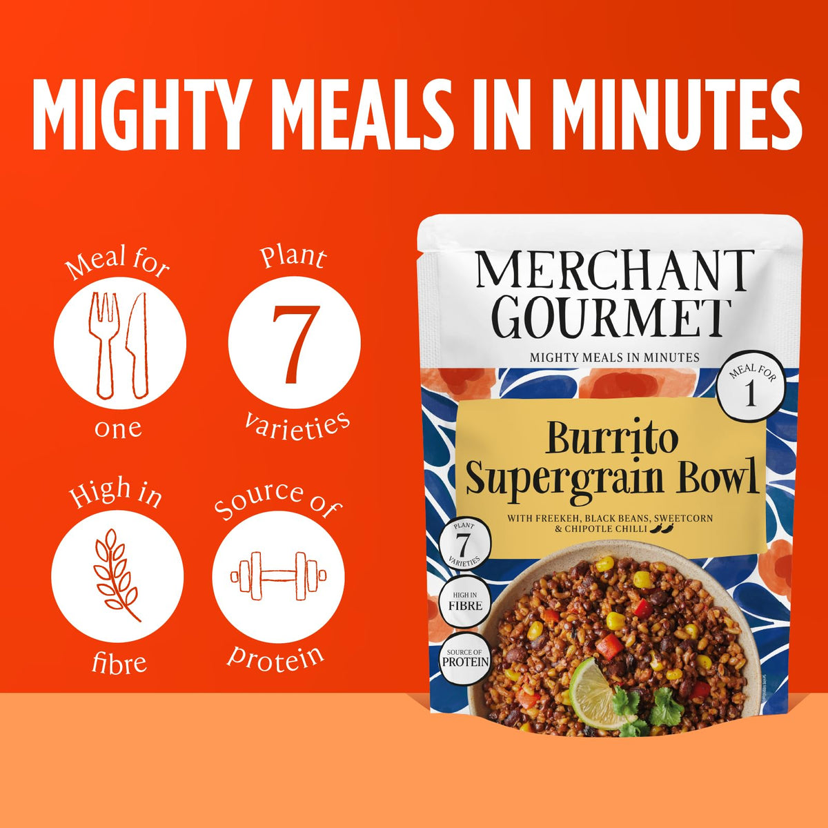 Merchant Gourmet Burrito Supergrain Bowl - Vegan Friendly, High Protein & Fibre | 220g (Pack of 6) 3