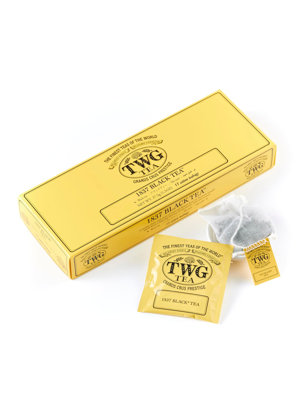 TWG Tea 1837 Black Tea - Fruits & Flowers Blend | 15 Hand-Sewn Cotton Teabags | 40g