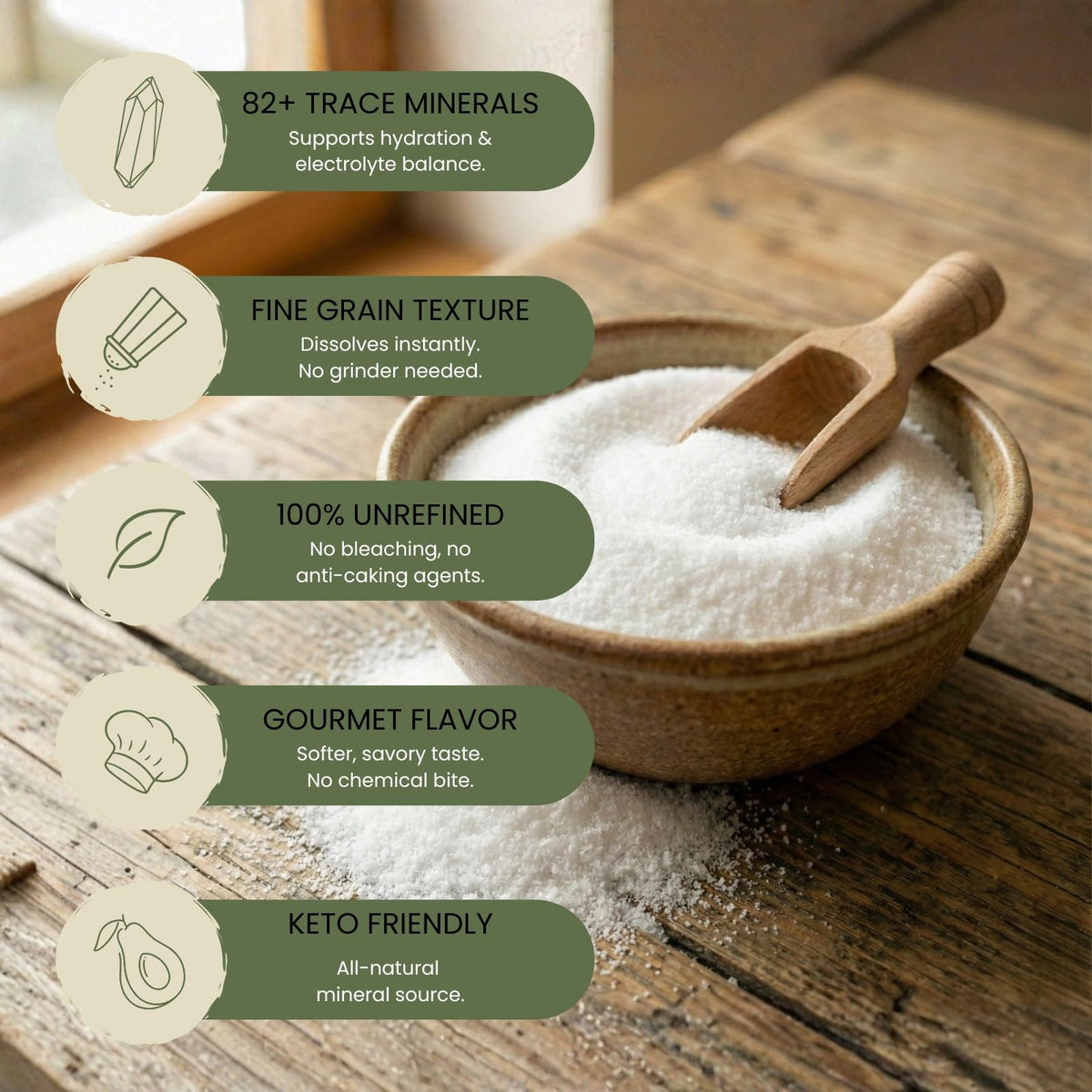 Minton & Donello Fine Celtic Sea Salt - Unrefined, Rich in Minerals | 500g
