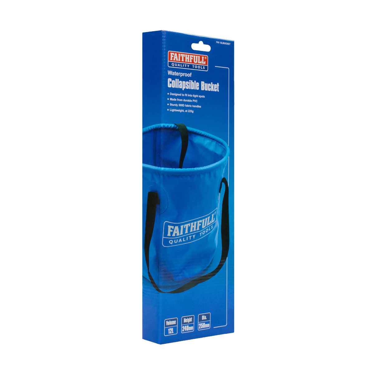 Faithfull 12 Litre Collapsible Bucket - Waterproof PVC | Lightweight | Compact Storage 7