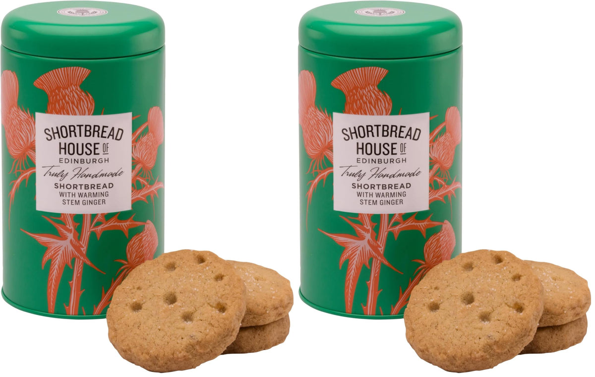 Shortbread House of Edinburgh Handmade Scottish Shortbread with Stem Ginger - 280g Tin 1