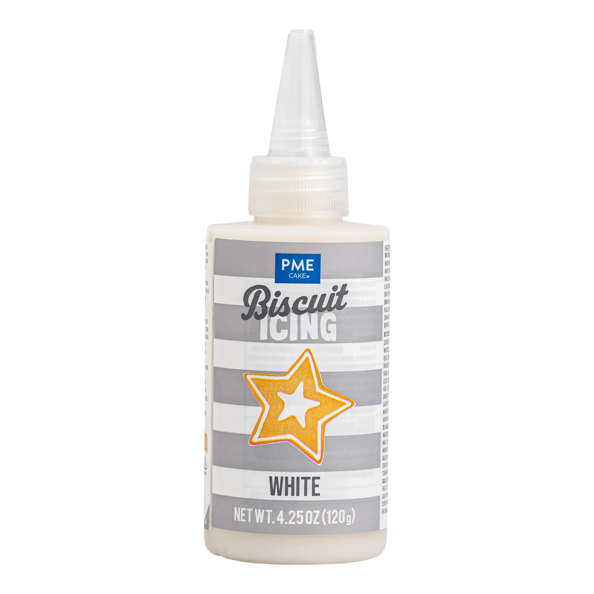 PME White Biscuit Icing - Ready-to-Use for Cookie Decorating | 120g Squeeze Bottle