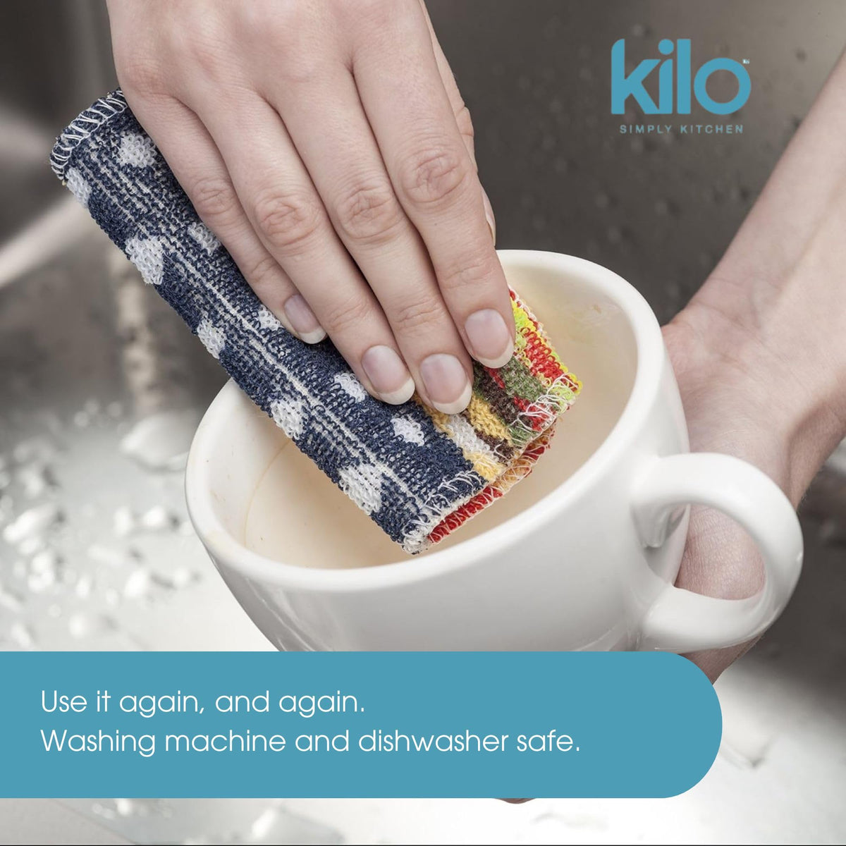 Kilo Non-Scratch Scourer - Multi-purpose, Eco-Friendly Scrubby | Set of 2 | Cotton 5