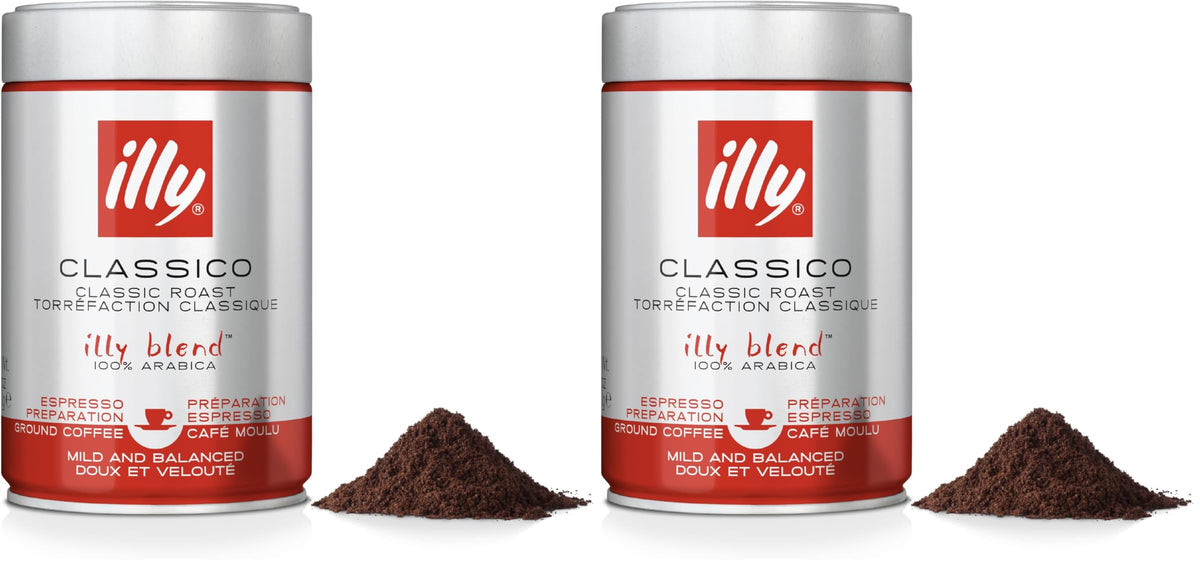 illy Classico Medium Roast Ground Coffee - 100% Arabica, 500g (Pack of 2)