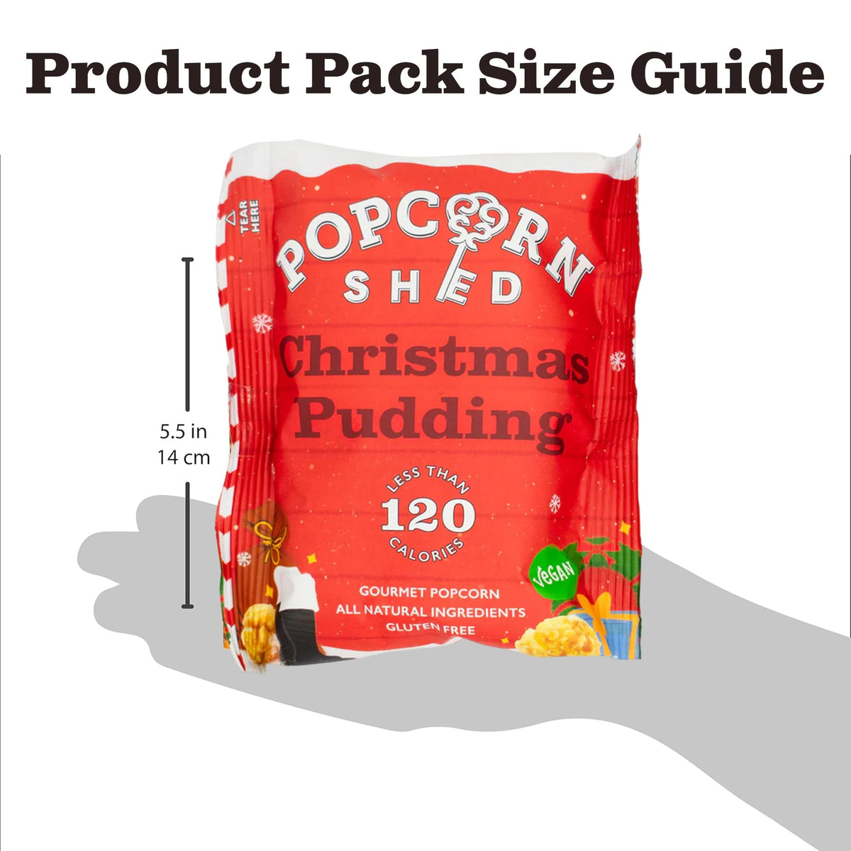 Popcorn Shed Christmas Pudding Gourmet Popcorn - Spiced Caramel Flavour | 16 x 24g Packs 5