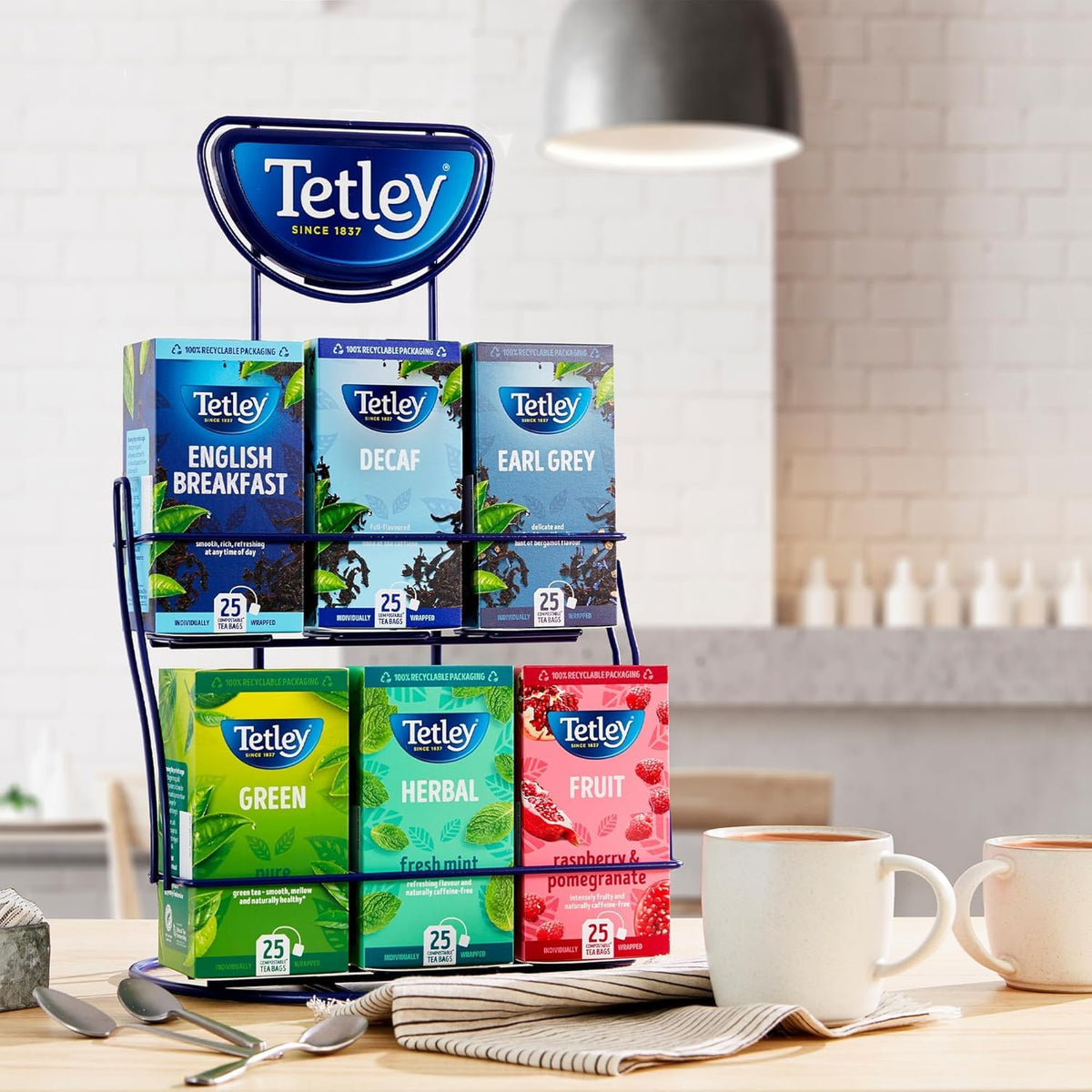 Tetley Fresh Mint Herbal Tea - Refreshing Peppermint & Spearmint Blend, Naturally Caffeine-Free, 25 Teabags (Pack of 2) 8