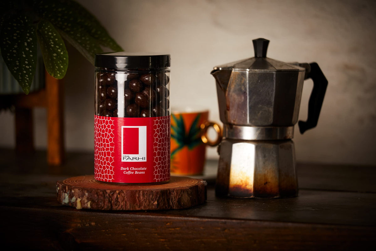 Rita Farhi Dark Chocolate Covered Coffee Beans - 290g Jar