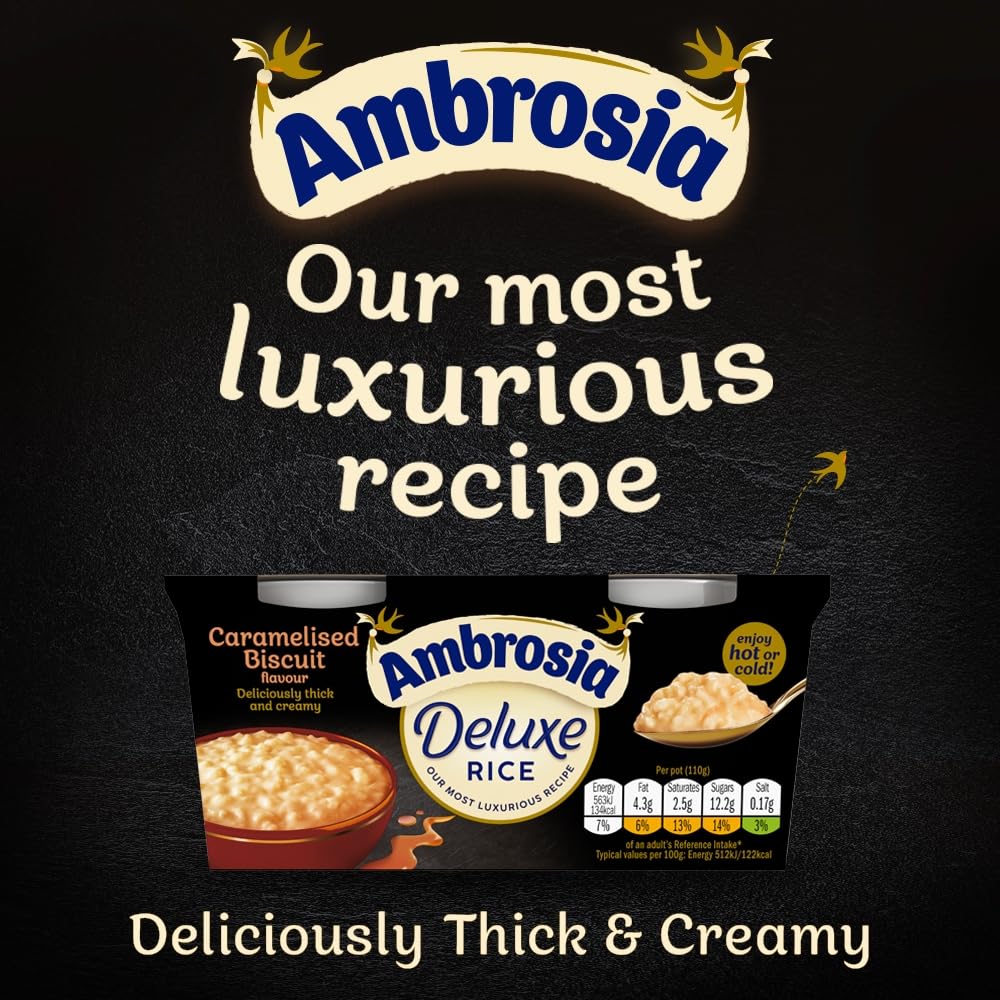 Ambrosia Deluxe Caramelised Biscuit Rice Pudding Pots - 8 x 110g 5