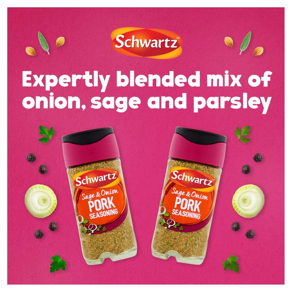 Schwartz Sage & Onion Pork Seasoning - 34g Jar (Pack of 6)