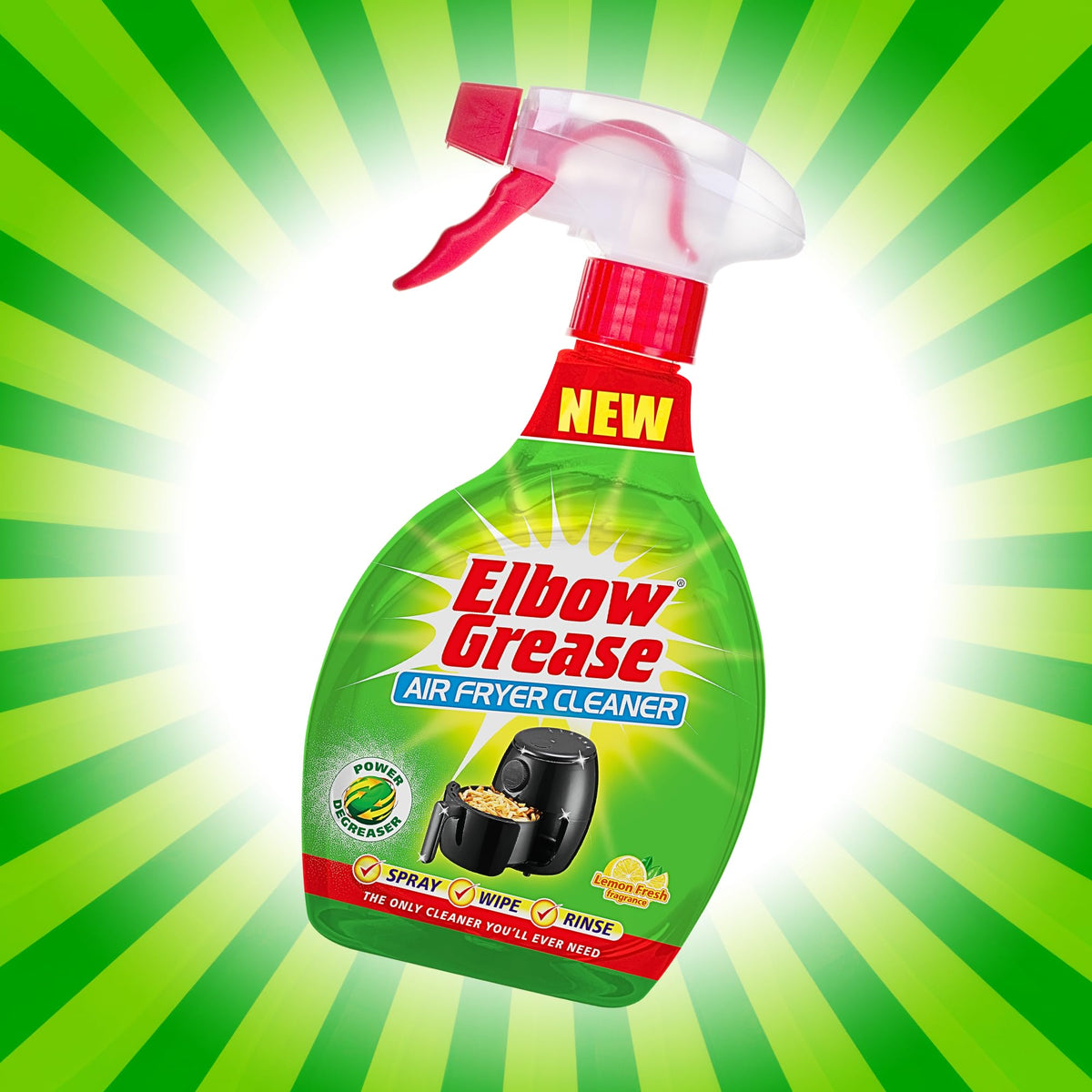 Elbow Grease Air Fryer Cleaner Spray - Cuts Grease & Grime, Lemon Scent, 500ml 8