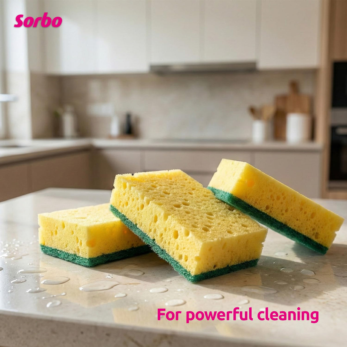 Sorbo Large Scouring Sponges - Pack of 6 | Extra Strong | Yellow/Green 8