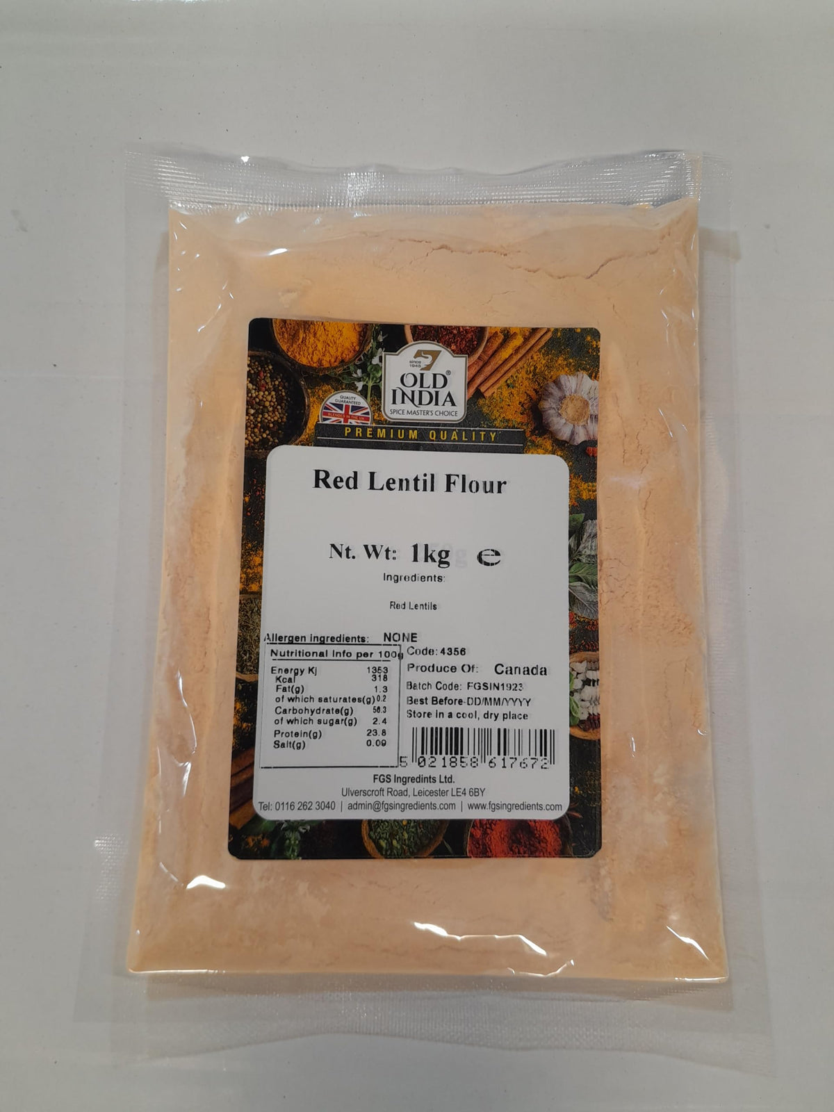 Old India Red Lentil Flour - 1kg 1
