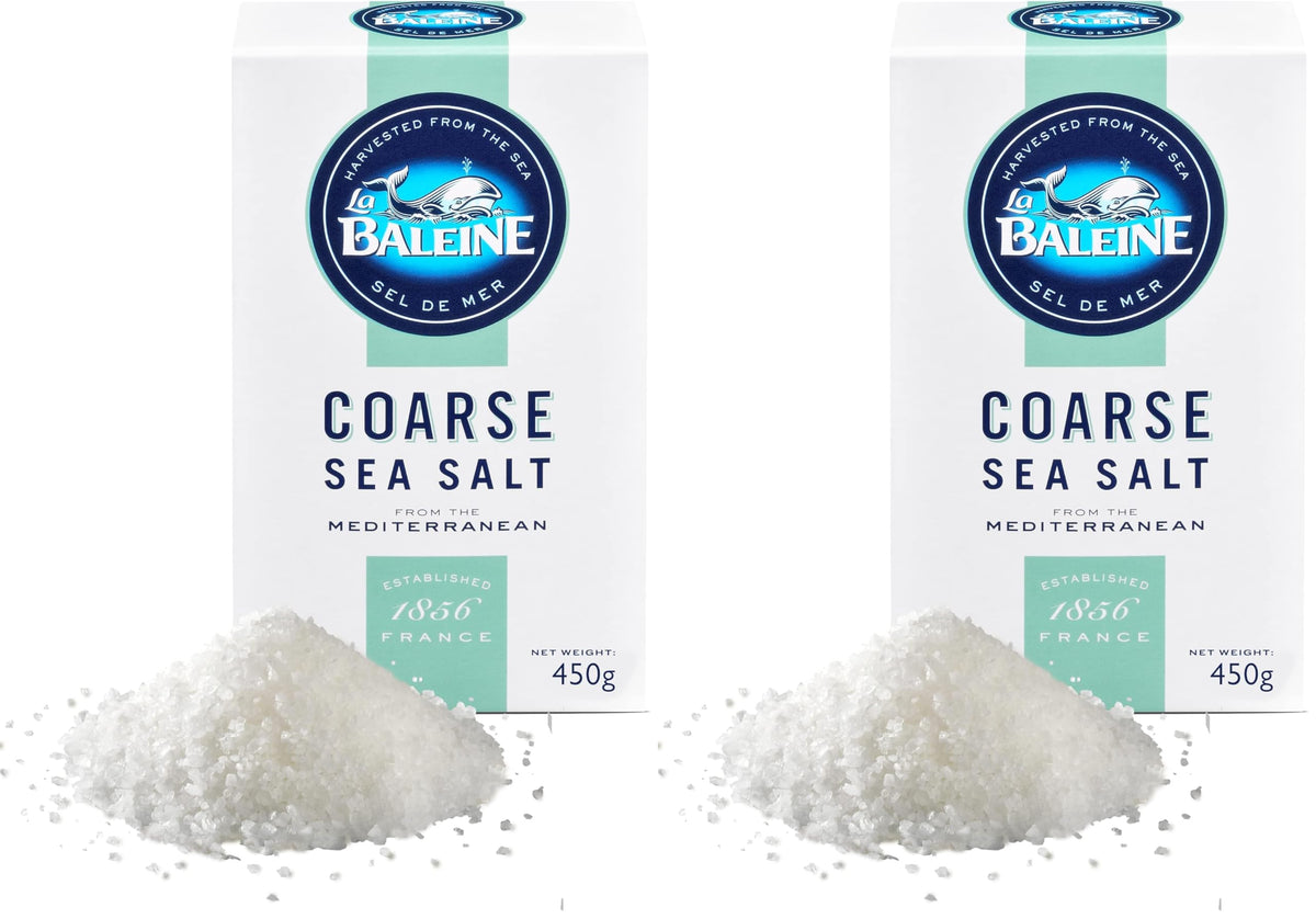 La Baleine Coarse Sea Salt - Ideal for Cooking & Salt Grinders | 900g Pack of 2