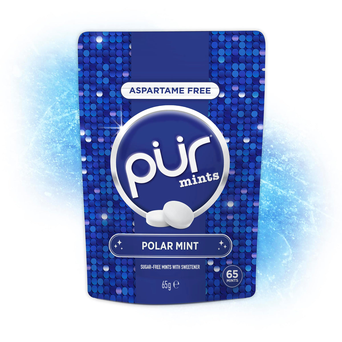 PUR Mints Polar Mint - Sugar Free, Aspartame Free, Made with Xylitol | 65 Count Pouch
