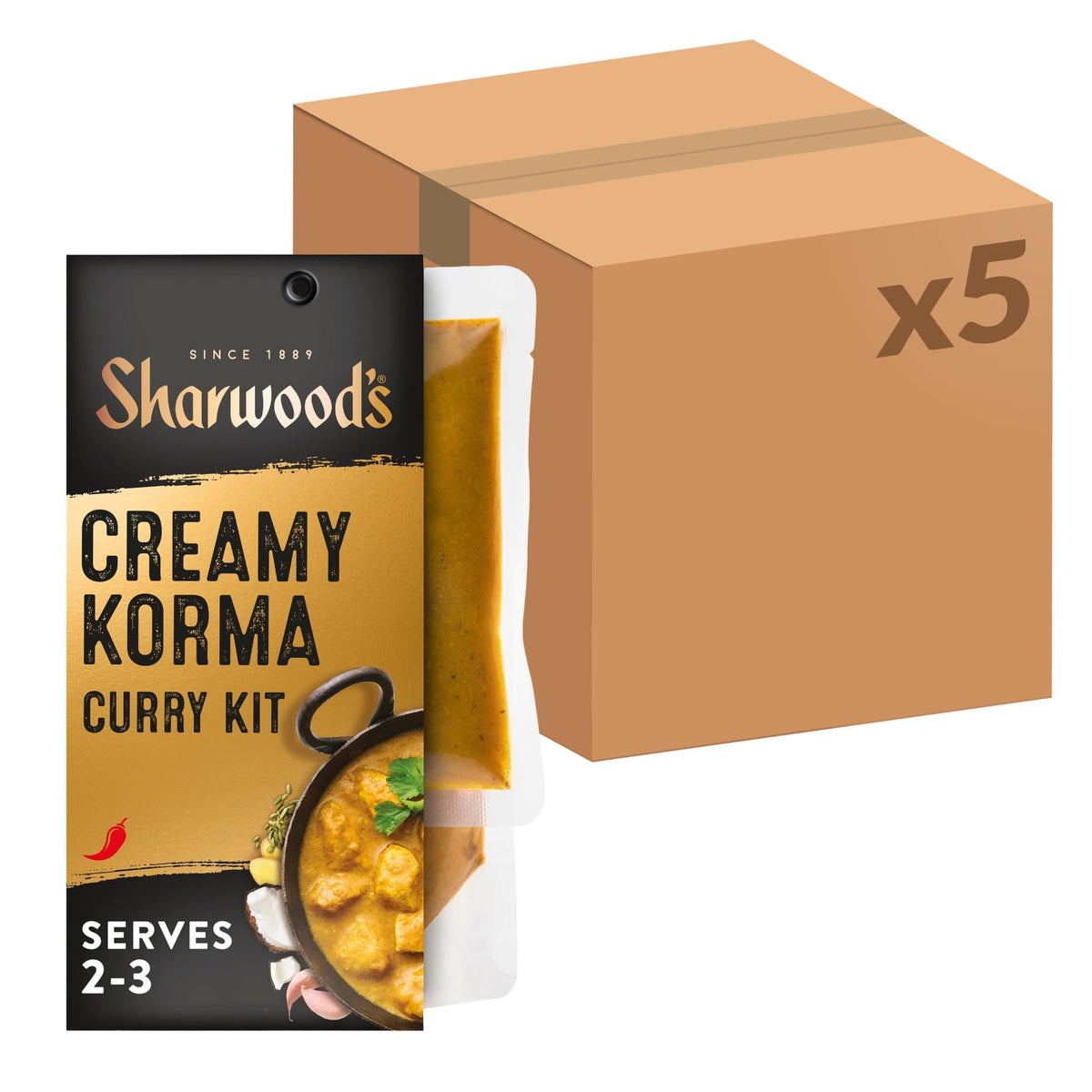 Sharwood's Chef's Special Creamy Korma Curry Kit - Mild & Creamy | 5 x 280g Kits