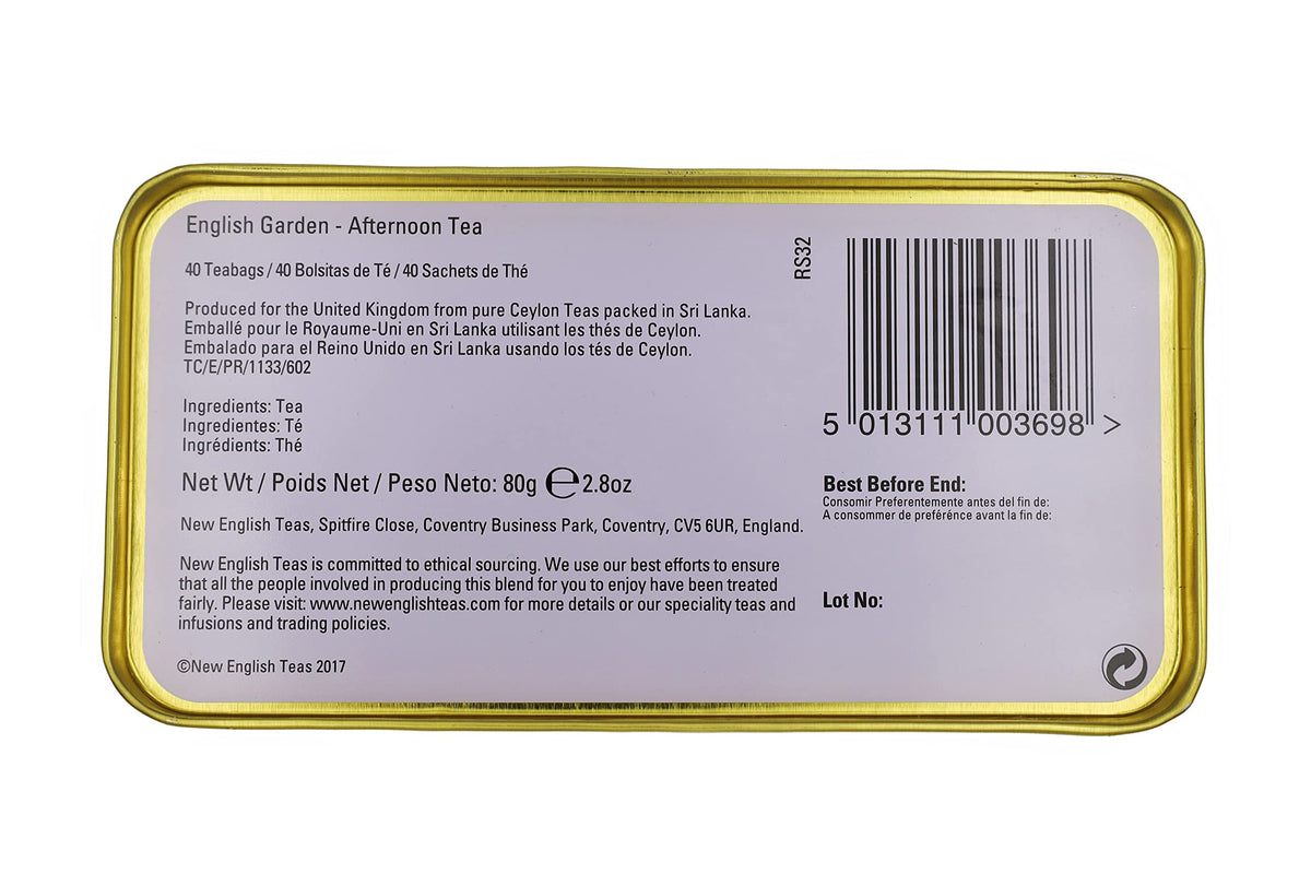 New English Teas Garden Tea Tin - 40 English Afternoon Teabags 3