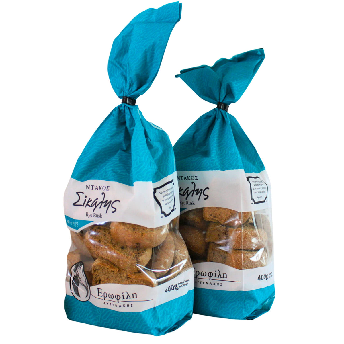 Erofili Rye Rusks - Authentic Cretan Crispbread | 800g (2 x 400g Packs)