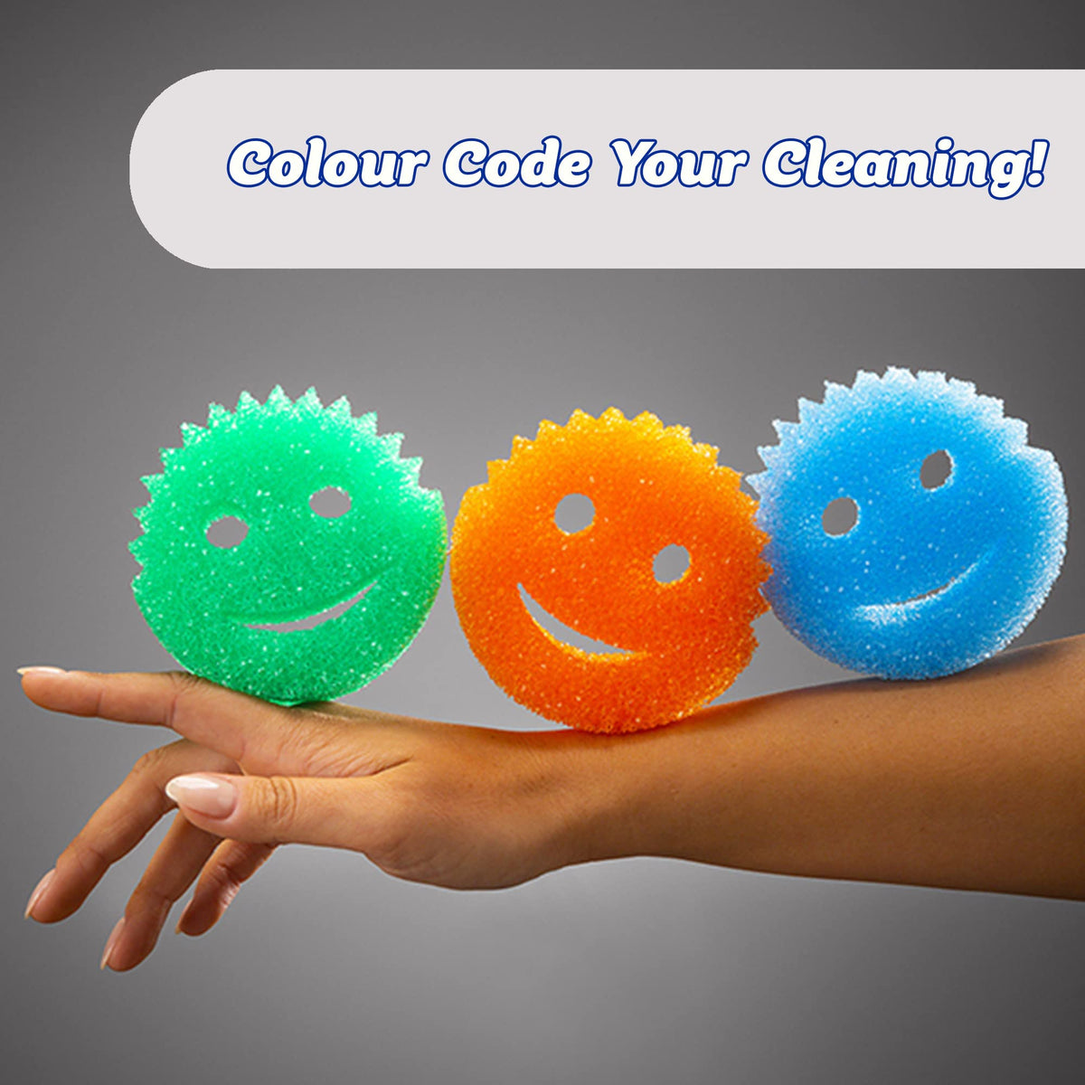 Scrub Daddy Colors Sponges - Temperature Controlled, Non-Scratch, Odor Resistant | 2 Pack Green 8
