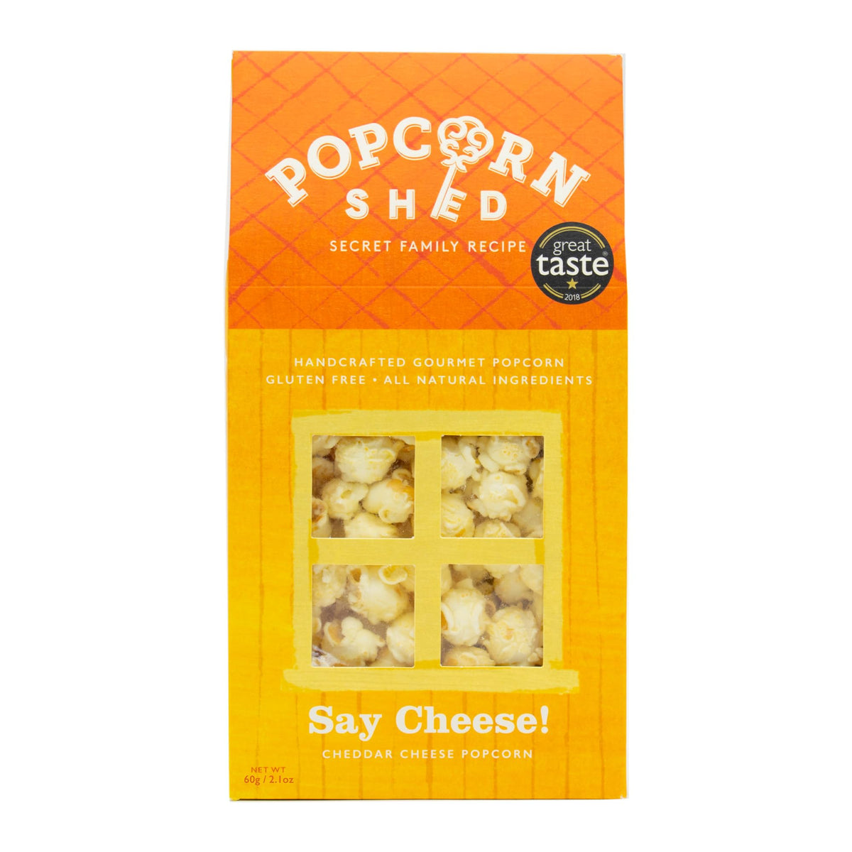 Popcorn Shed Say Cheese! Gourmet Popcorn - Mature Cheddar Cheese | 80g | Low Calorie Snack