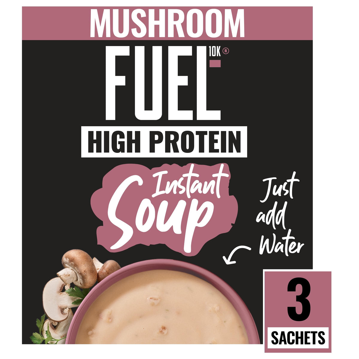 FUEL10K High Protein Mushroom Instant Soup - 27 Sachets | Vegetarian | Quick & Easy 5