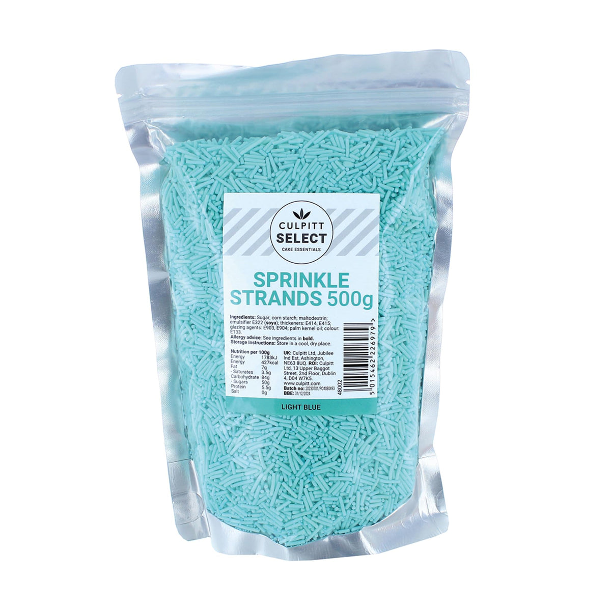 Culpitt Select Light Blue Sugar Strands - 500g Pouch | Edible Cake Decorations 3