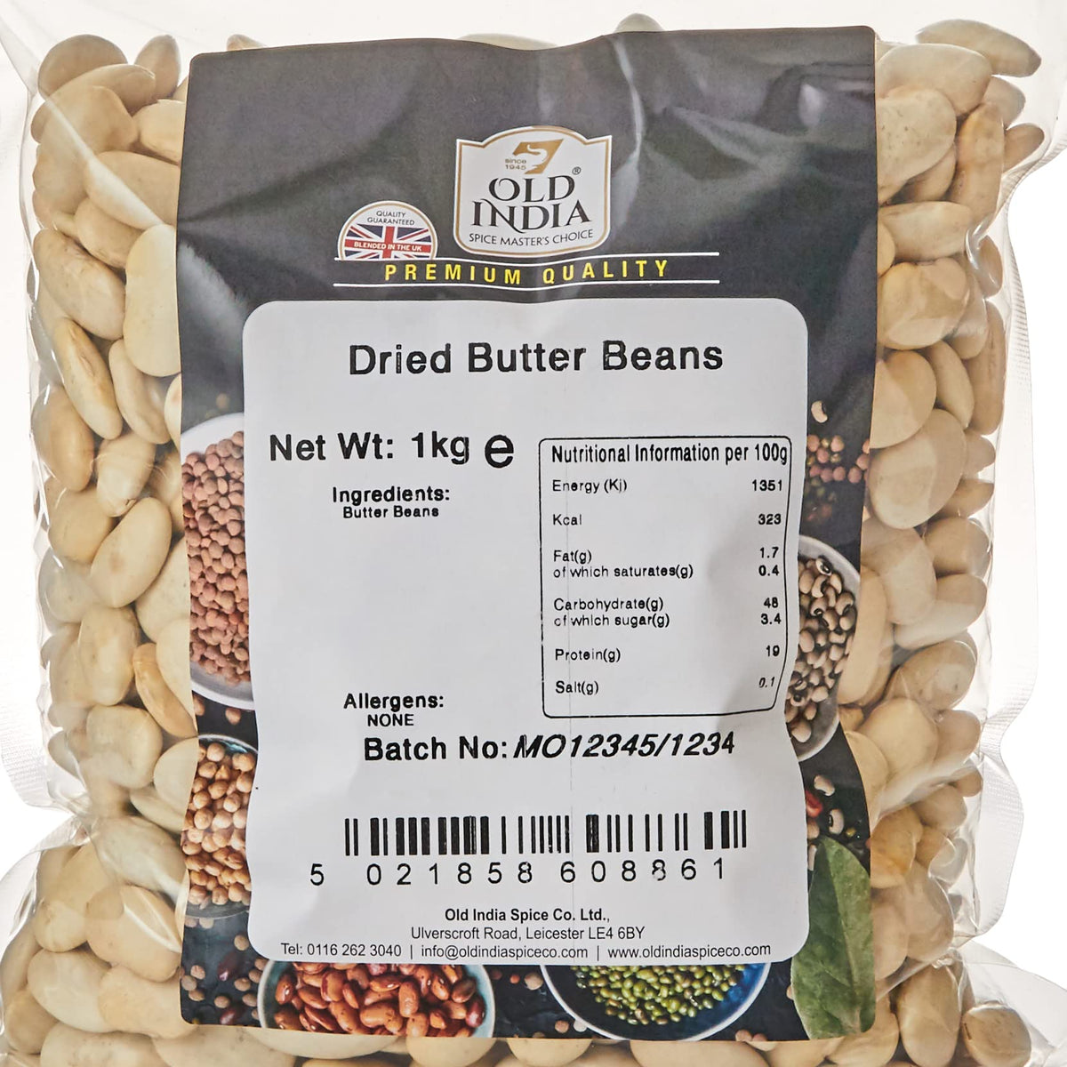 Old India Dried Butter Beans - 1kg Natural, GMO Free 2