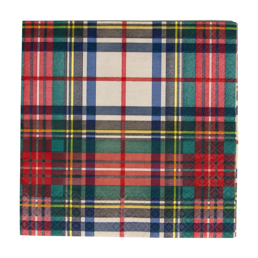 Caspari Dress Stewart Tartan Paper Luncheon Napkins - 20 Count
