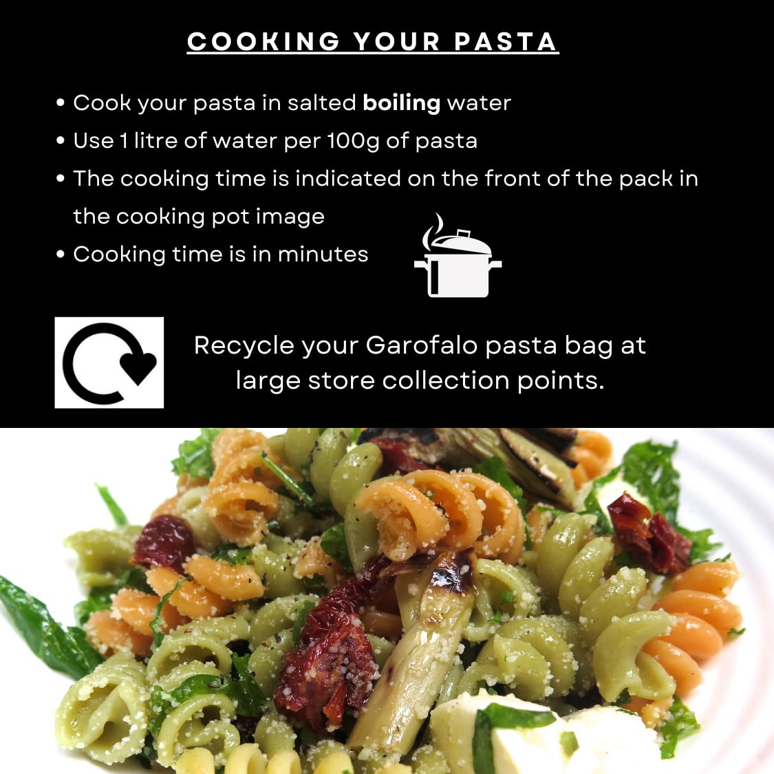 Garofalo Fusilli Tricolore Italian Dried Pasta - 3 x 500g Packs | Made with Durum Wheat Semolina 5