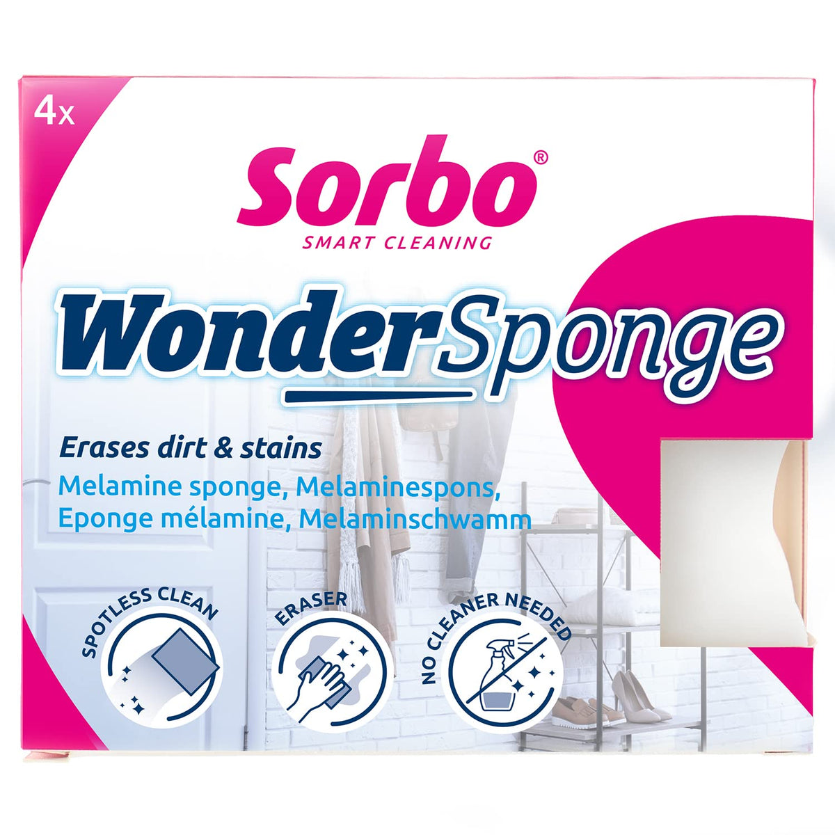 Sorbo Wonder Sponge - Chemical-Free Cleaning Eraser | Melamine Foam | Pack of 4 8