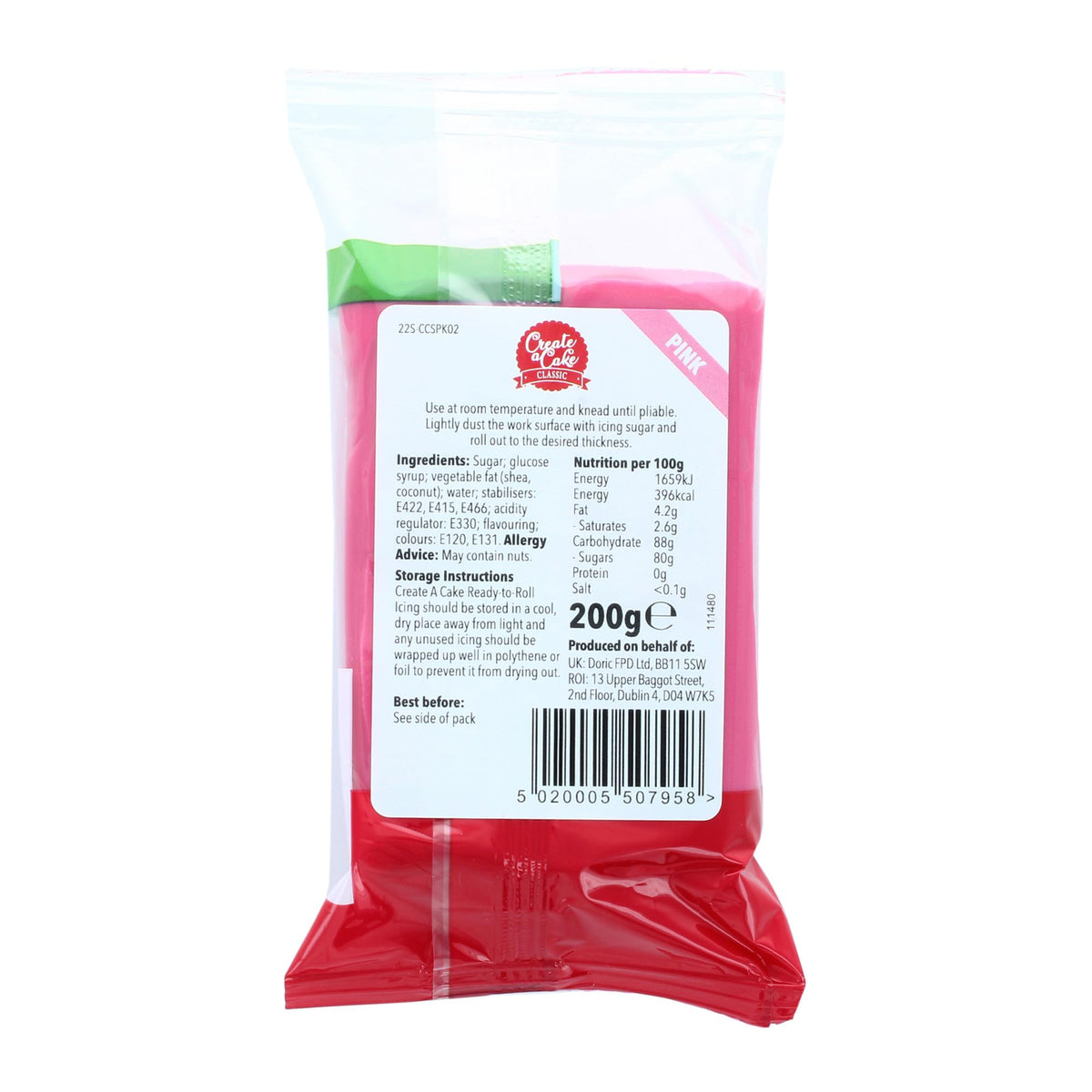 Create A Cake Pink Ready to Roll Fondant Icing - 1.6kg Pack | Palm Free Sugar Paste 5