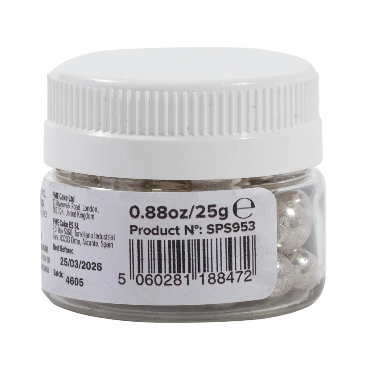 PME Silver Sugar Pearls - Edible Cake Decorations | 8mm Diameter | 25g 4